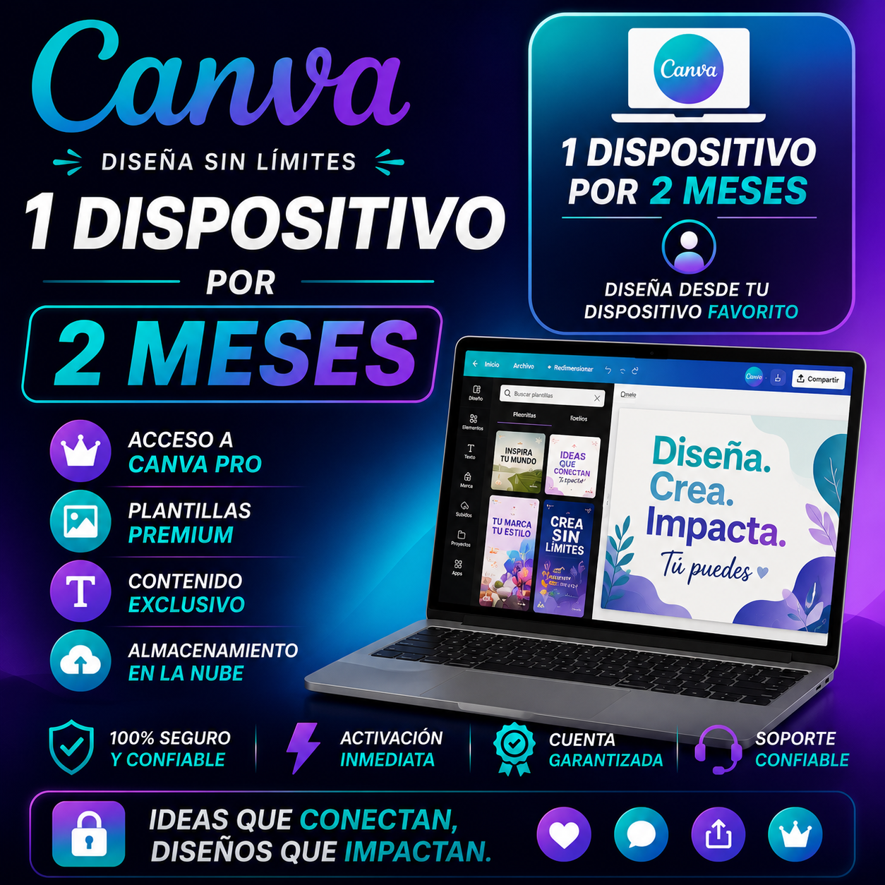 CANVA (1 DISPOSITIVO, 2 MESES)