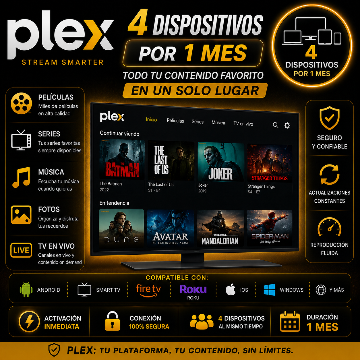 PLEX PREMIUM (1 MES, COMPLETA)